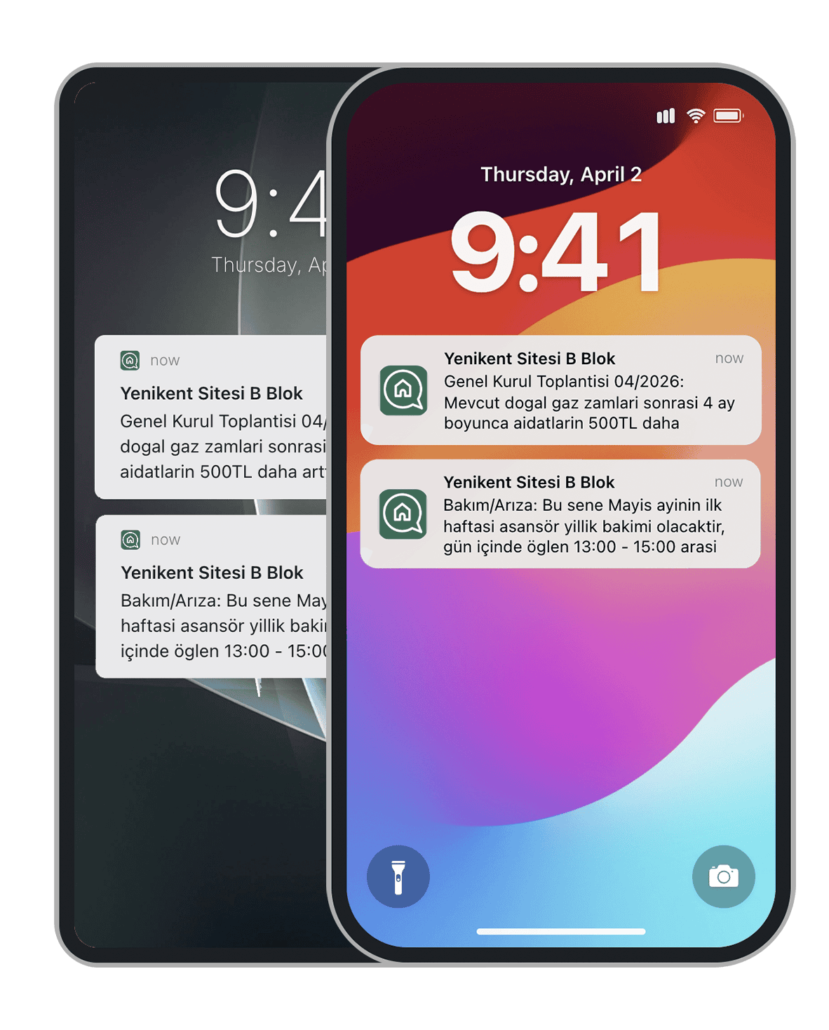 AidatYonet native mobil uygulama bildirimleri